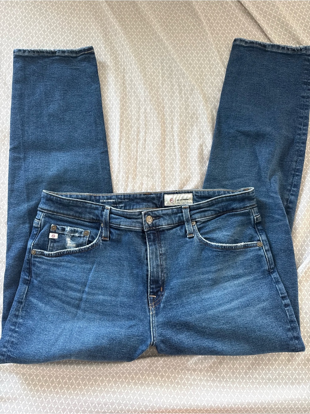 AG Adriano Goldschmied "Ex-Boyfriend" Slouchy Slim Distressed Jeans Size 31